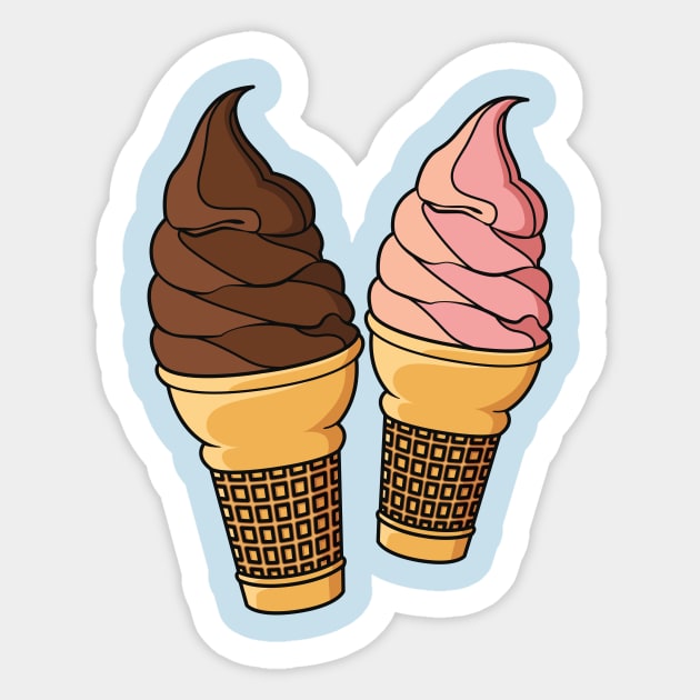 Ice cream cone cartoon illustration Sticker by Miss Cartoon